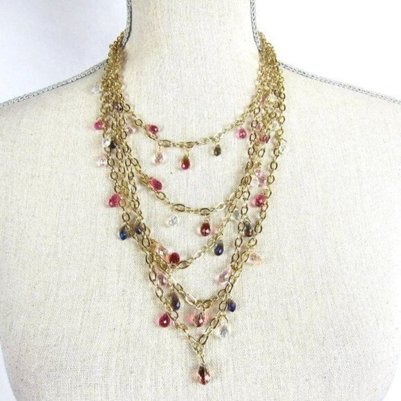 Chico's Delicate Look Jeweled Multi-Row Necklace - Picture 3 of 7